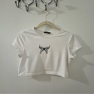 shein butterfly crop top
